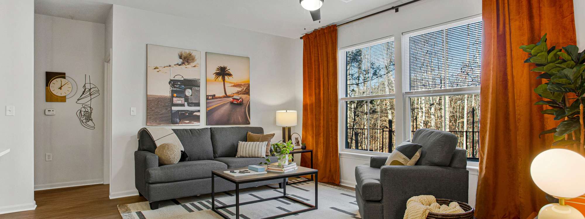 Living room at Mazza Grandmarc in College Park, Maryland