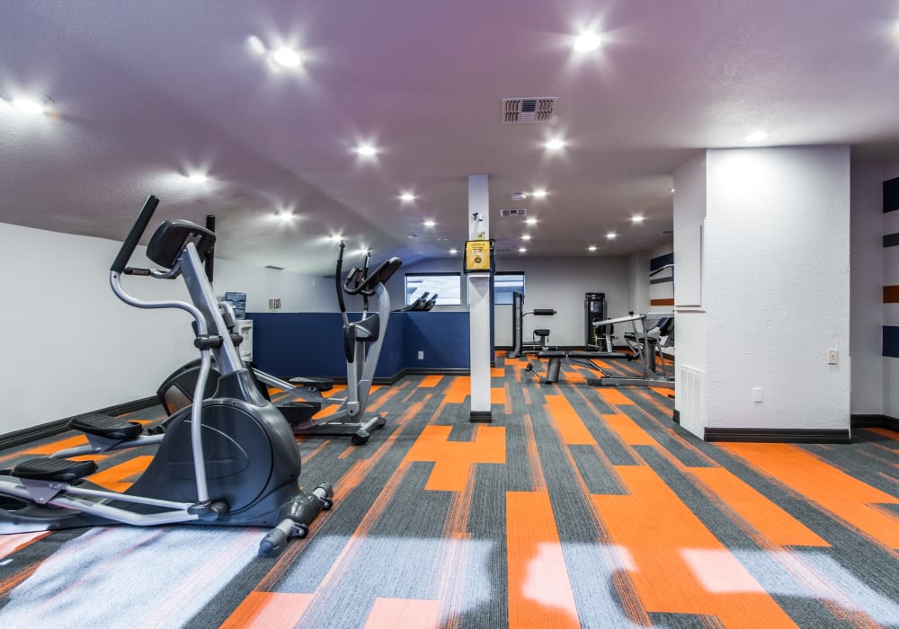 Fitness center at Sausalito Apartments in College Station, Texas