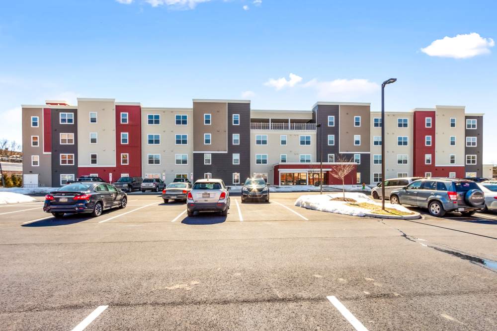 Exterior shot of apartments at Barley Square Apartments in Reading, Pennsylvania
