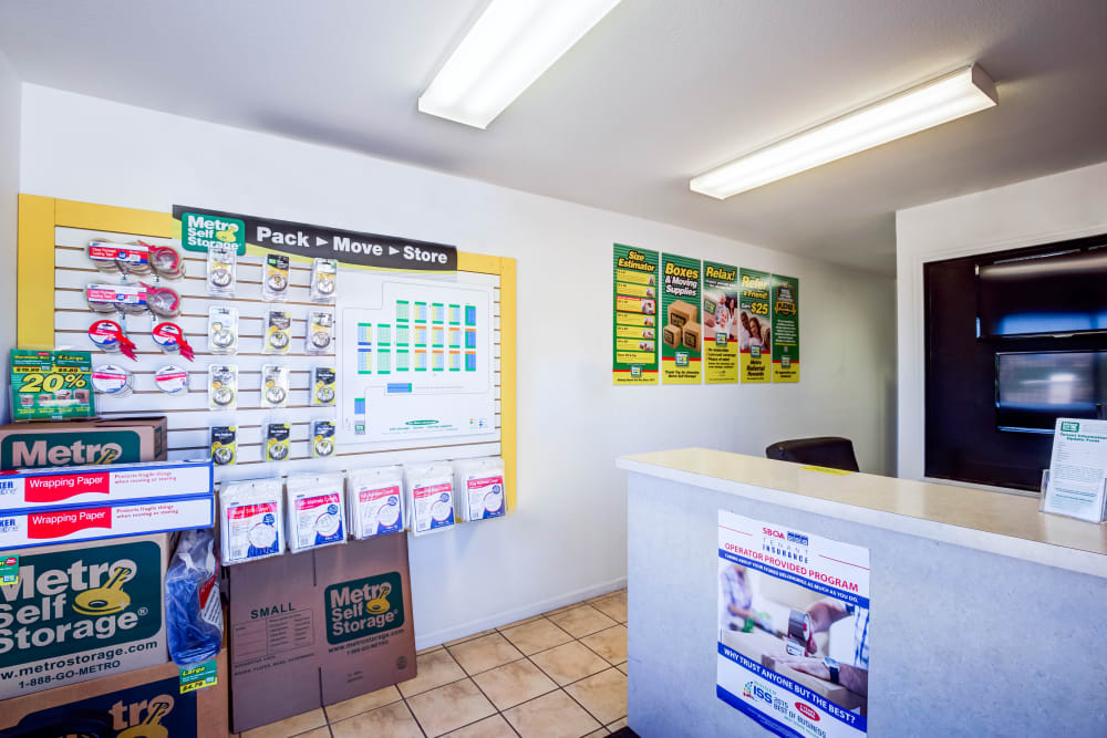 Leasing office reception at Metro Self Storage in Topeka, Kansas