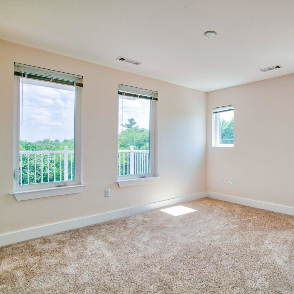 Bedroom with view windows at The Docks, New London, Connecticut