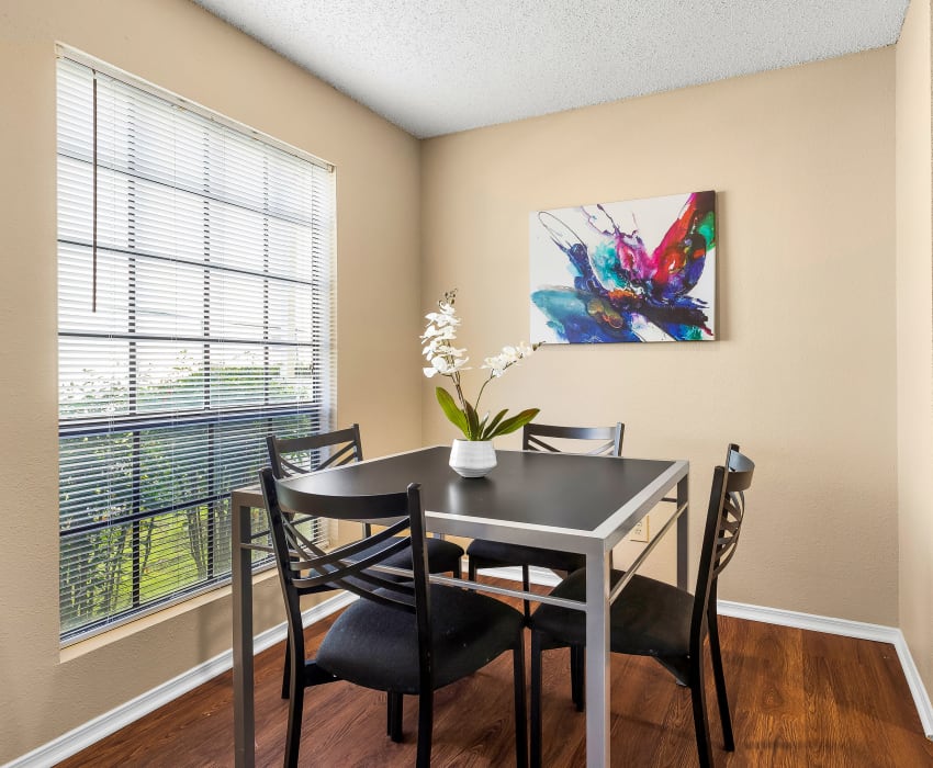 Dining room at Stoneybrook Apartments & Townhomes in San Antonio, Texas
