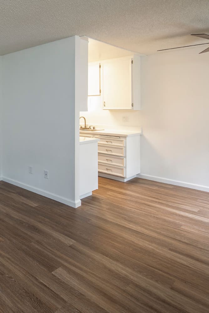 Wood-style flooring at Park Place Apartments, Del Mar, California