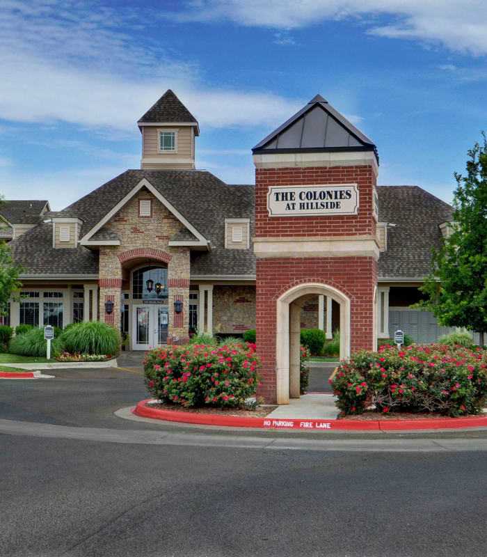 Front entrance to Colonies at Hillside in Amarillo, Texas