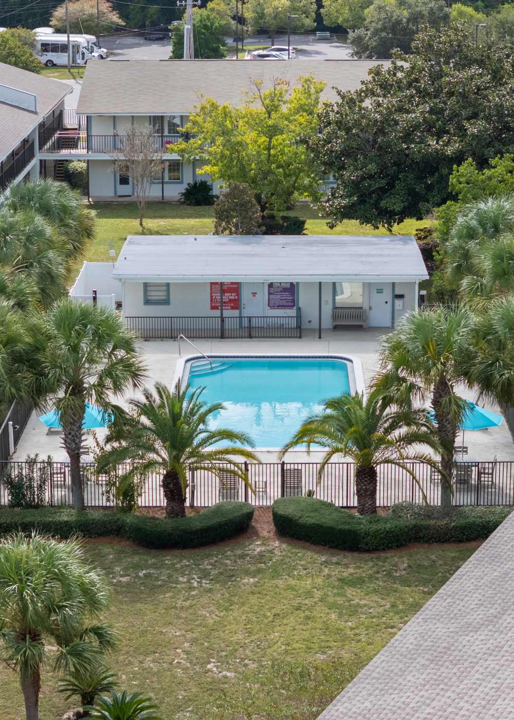 Sparkling pool at Breeze Apartments in Gulf Breeze, Florida