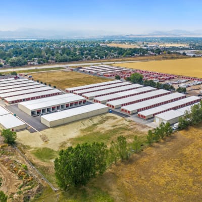 Aerial view of Firehouse Self Storage in Loveland, Colorado