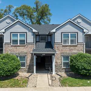 Exterior of apartment building at Spring Lake Apartments in Granger, Indiana