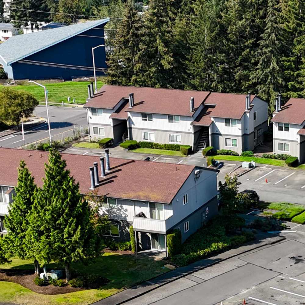 Tree-lined community at Cheyenne Place in Tacoma, Washington
