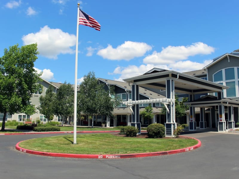 Entrance at Timber Pointe Senior Living in Springfield, Oregon