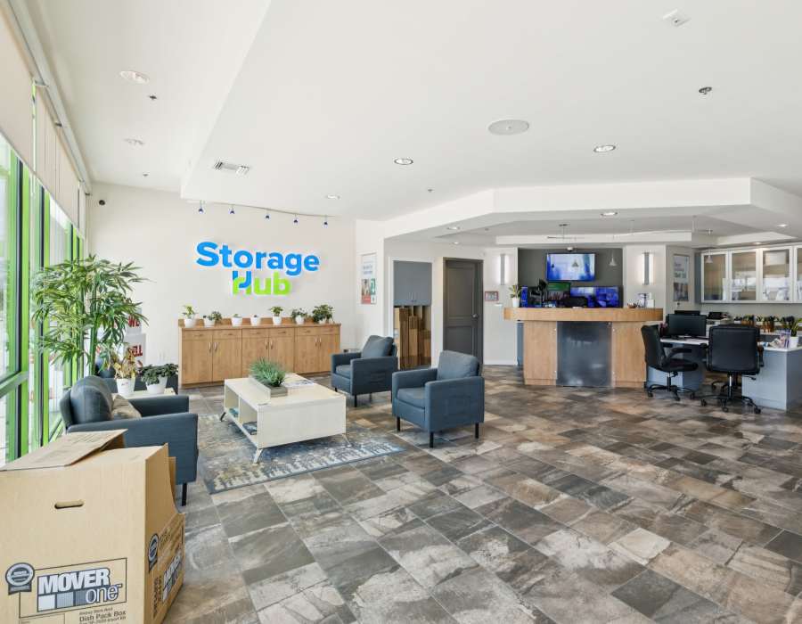 Cozy receiving area at Storage Hub - Sonterra in San Antonio, Texas