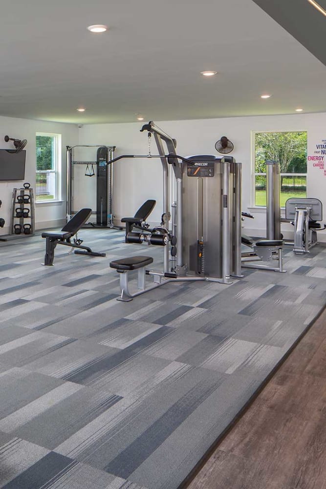 Fitness equipment at The Reserve at White Oak in Baton Rouge, Louisiana