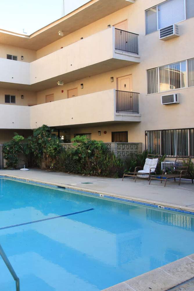 Serene swimming pool for the residents at Regency in Sherman Oaks, California