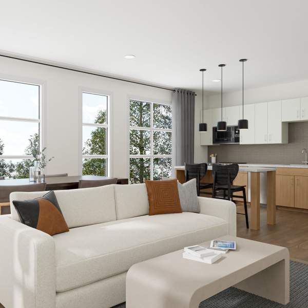 Living room at St. Albans Lofts in Raleigh, North Carolina
