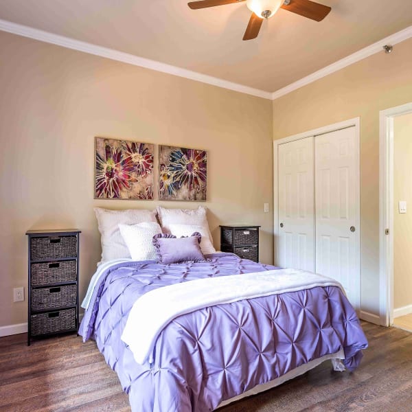 Large bedroom at Pacifica Senior Living Skylyn in Spartanburg, South Carolina.