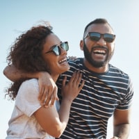 A happy couple at Dickinson Apartments in Springfield, Illinois