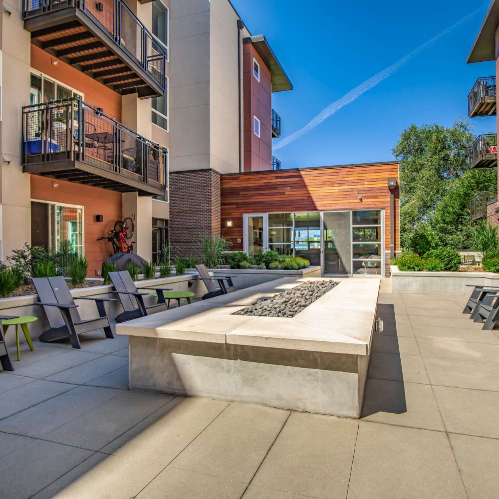 Outdoor firepit at Park Place Olde Town Apartments in Arvada, Colorado