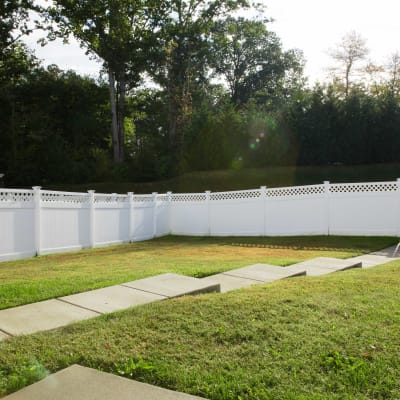 Fenced rear yard at Columbia Colony in Patuxent River, Maryland