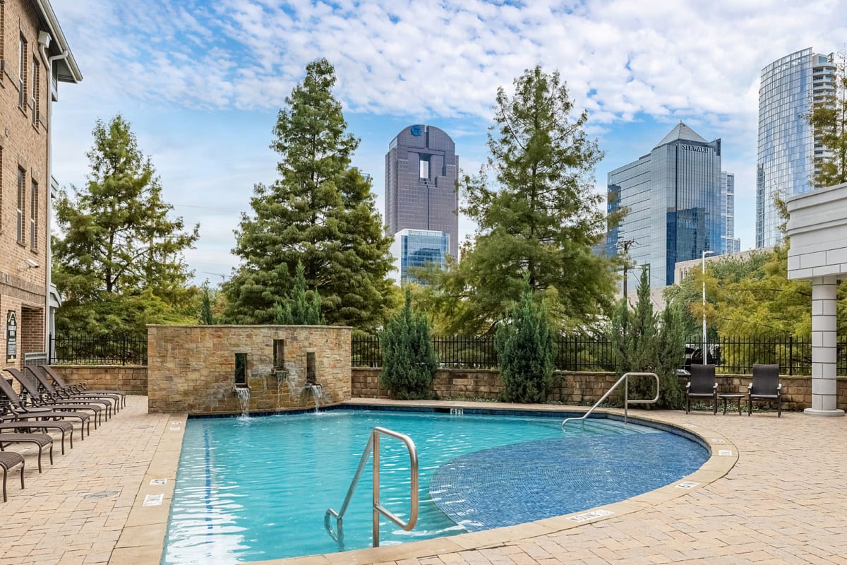 Sparkling pool at The Marquis of State Thomas in Dallas, Texas