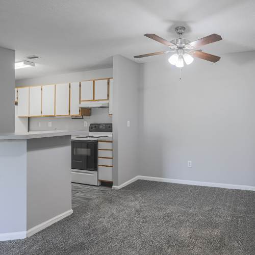 Kitchen and dining area at Spring Lake Apartments in Granger, Indiana