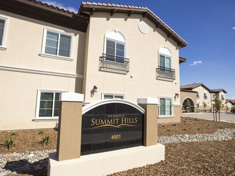 The main building at The Pointe at Summit Hills in Bakersfield, California. 