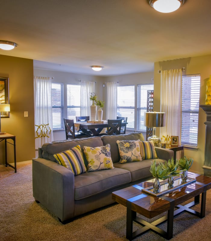 Spacious living room at The Icon at Lubbock in Lubbock, Texas