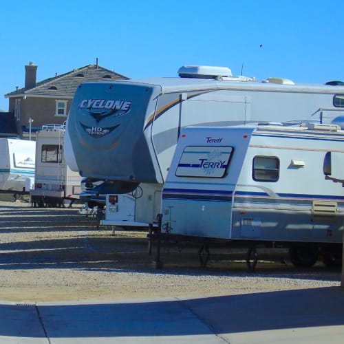 RV parking at A-American Self Storage in Palmdale, California