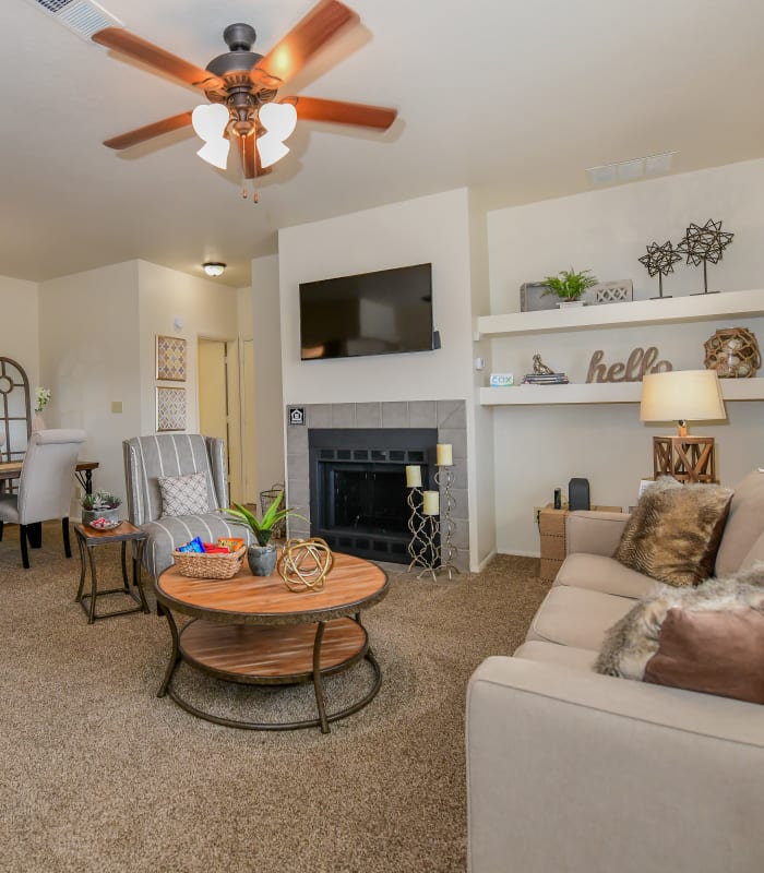 Living room at Sheridan Pond in Tulsa, Oklahoma