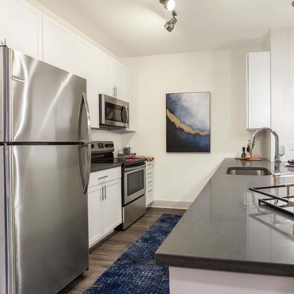 Stainless-steel appliances at J Creekside at Exton in Exton, Pennsylvania