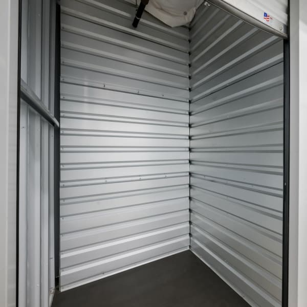 Inside a climate-controlled indoor storage unit at StorQuest Self Storage in Reno, Nevada