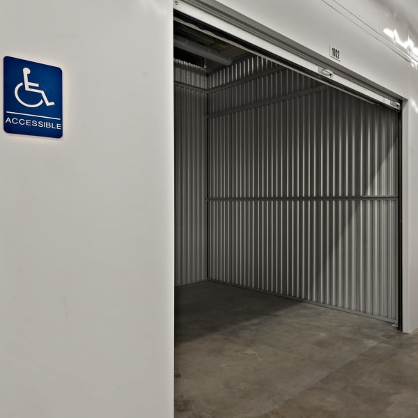 An accessible climate-controlled storage unit at StorQuest Self Storage in Ventura, California