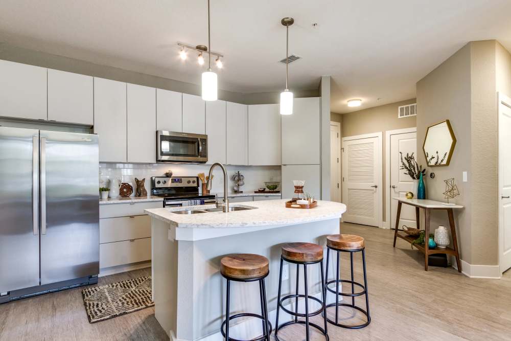 Grey cabinets with granite countertops in Durham NC