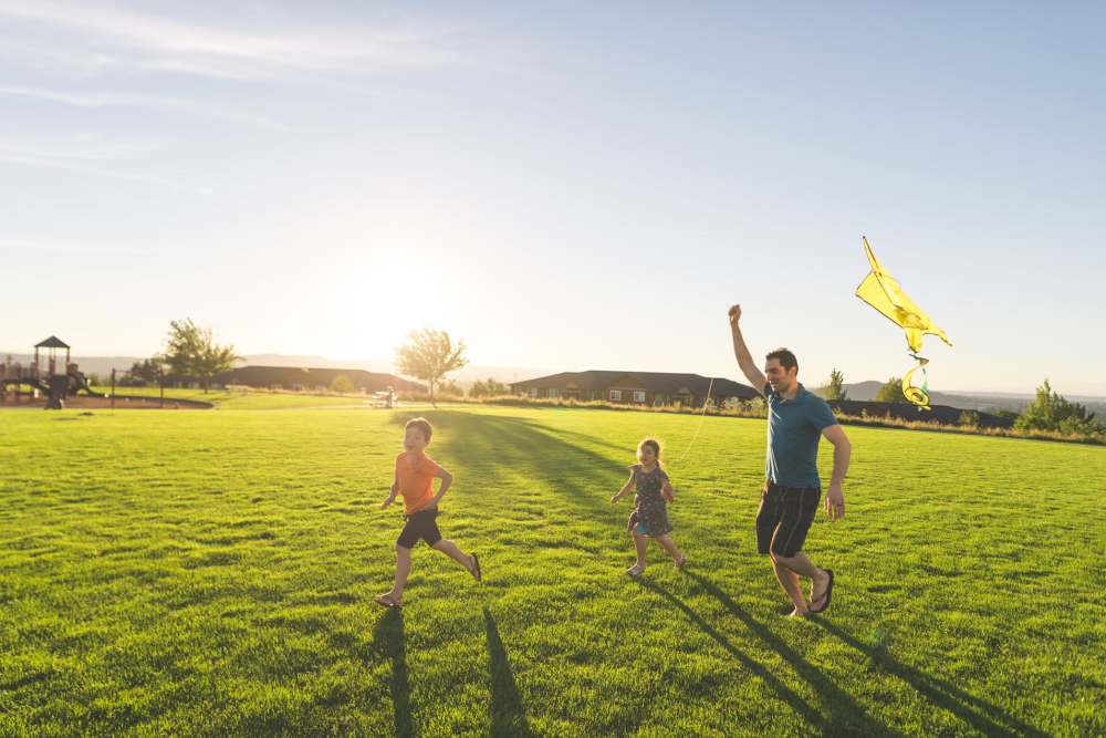 Children playing outside near The Cascades in Antioch, Tennessee