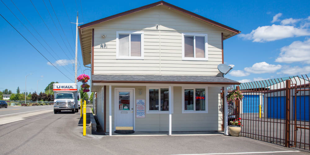 The front office at Battle Ground Mini Storage in Battle Ground, Washington