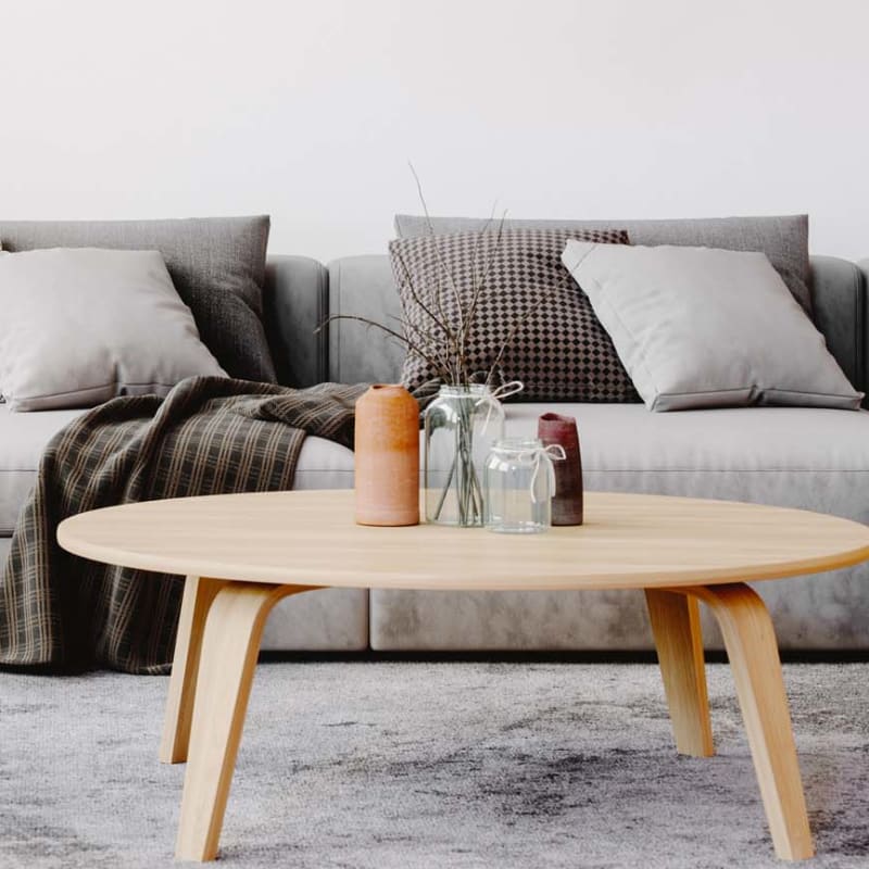 Living room with coffee table at La Provence in Sacramento, California