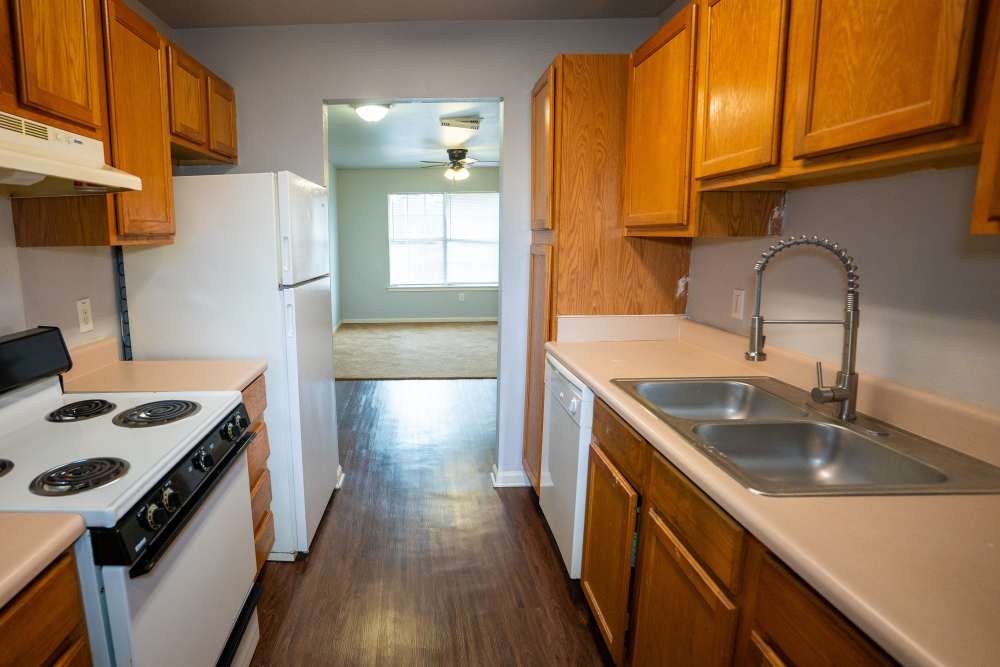 Kitchen with water sink at Hillside in Minden. LA