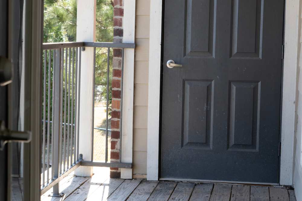 Access to private balcony at Hardin Terrace in Jefferson, Georgia