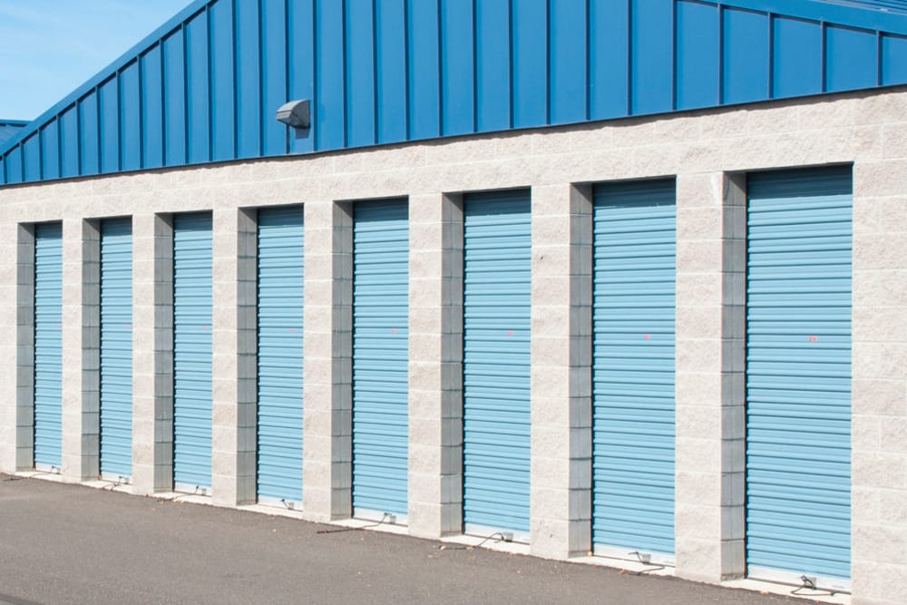 Outdoor storage units at A-American Self Storage in Visalia, California