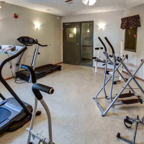 Fitness center at Quail Meadow Senior Living in Fostoria, Ohio