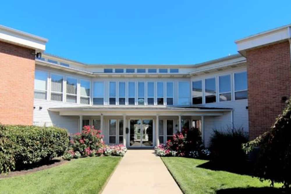 Exterior view of the community building at Woodbury Corners in Martinsburg, West Virginia