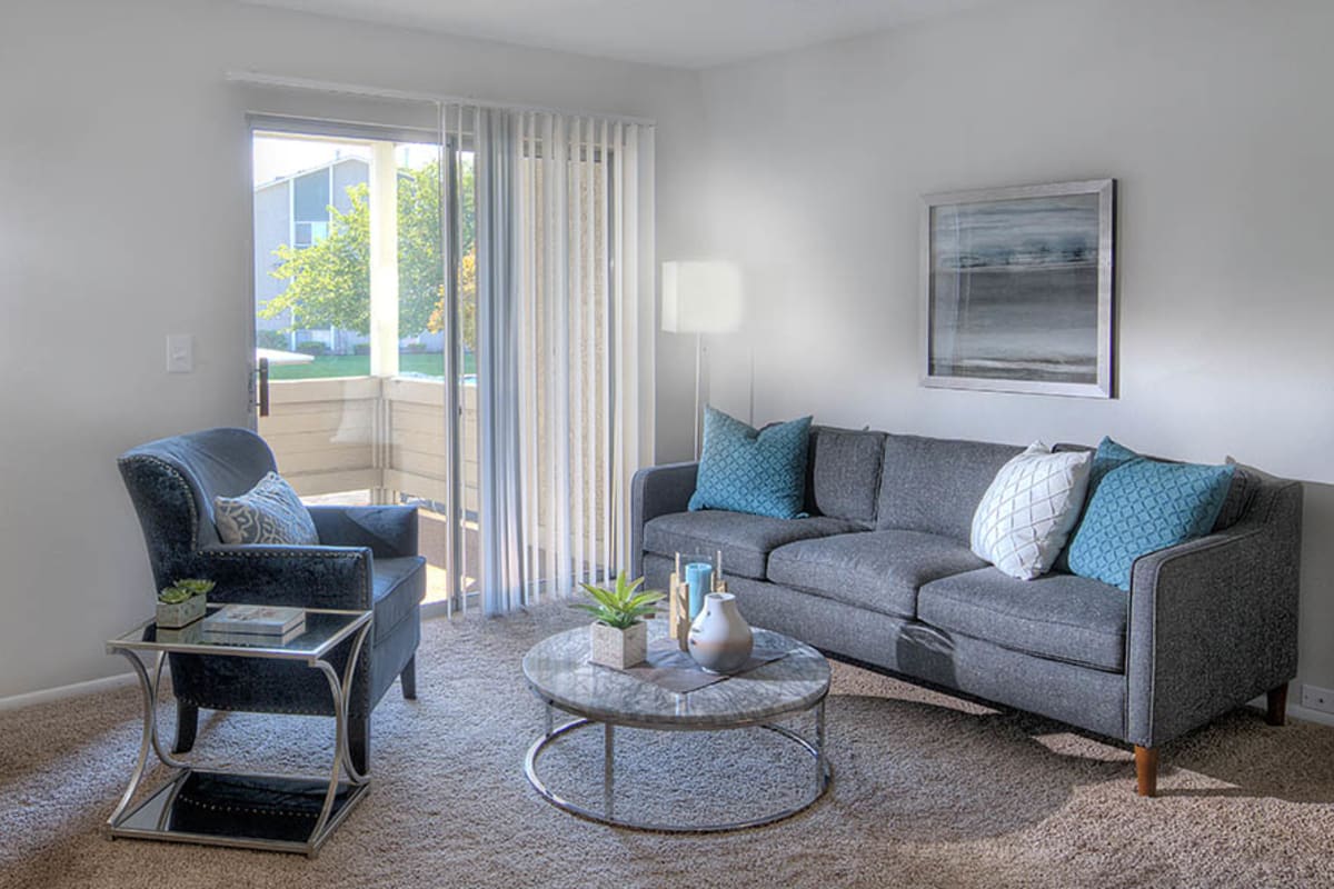 Spacious floor plans with a private balcony or patio at Brighton Place in Midvale, Utah.