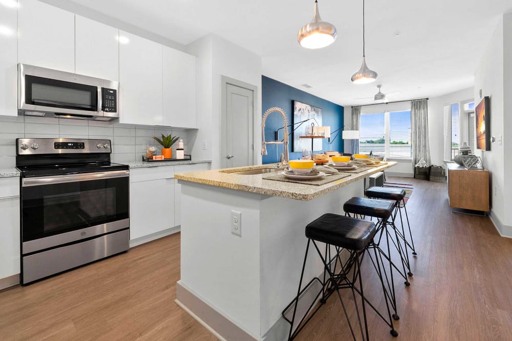 Modern kitchen at EDGE on the Beltline in Atlanta, Georgia