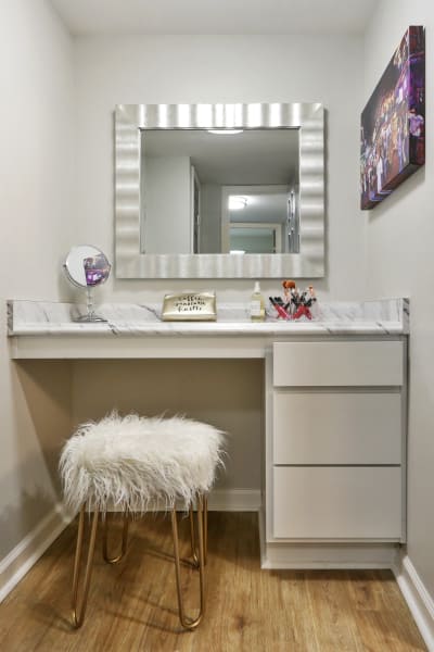 Bathroom vanity at The Mayfair Apartment Homes in New Orleans