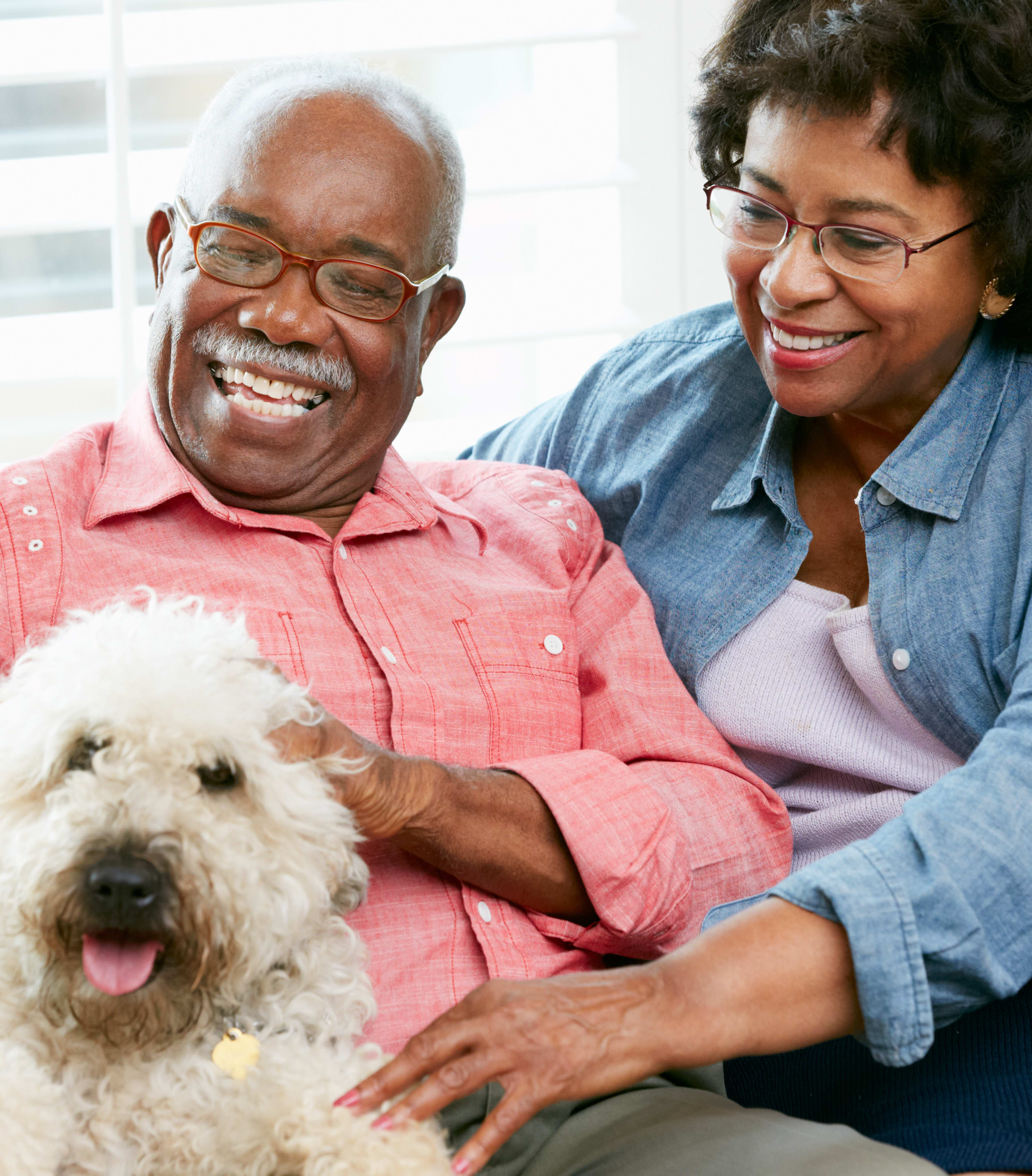 Man and woman with dog at Stonecrest of Meridian Hills in Indianapolis