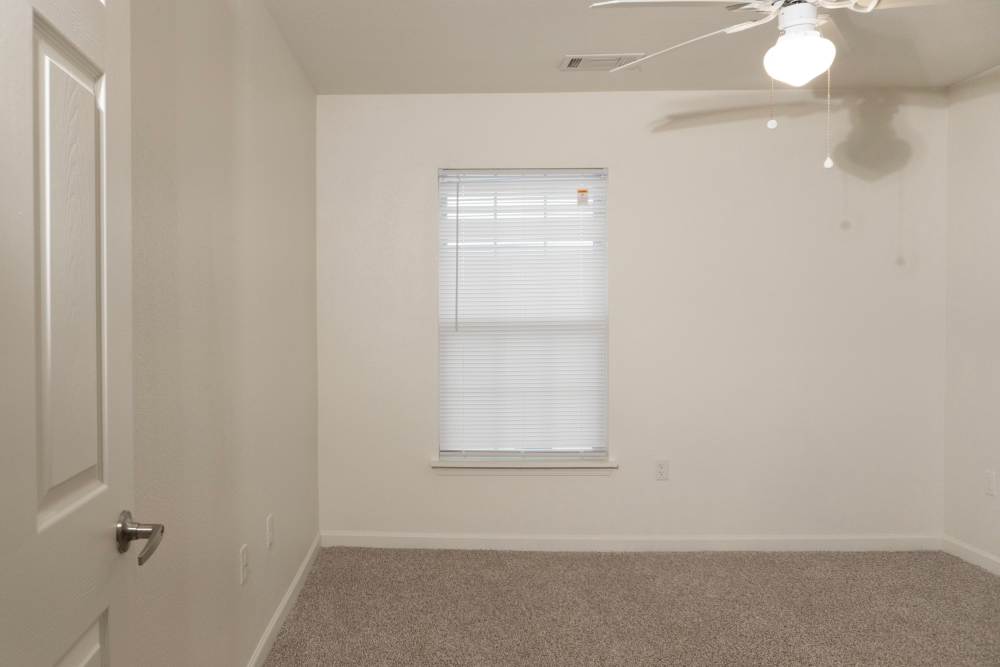 Bedroom with ceiling fan at Hardin Terrace in Jefferson, Georgia