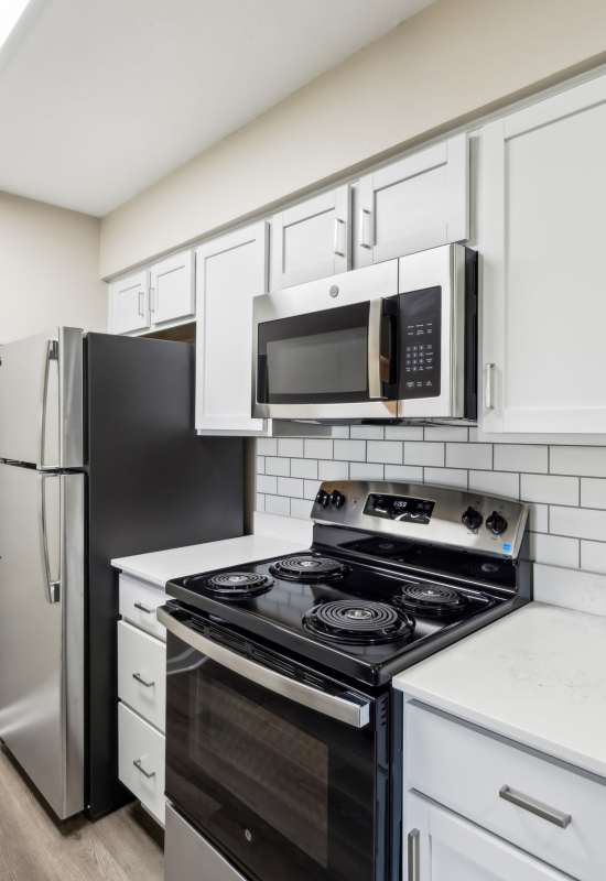 Lots of kitchen counter space at Aspen Lodge in Overland Park, Kansas
