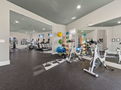 State of the art fitness center at Auberge of Burleson in Burleson, Texas
