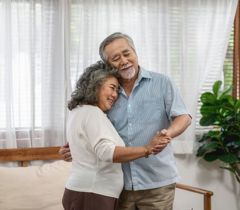 Two residents dancing at York Gardens in Edina, Minnesota