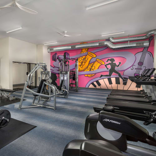 Fitness center at The Ella Scott's Addition in Richmond, Virginia