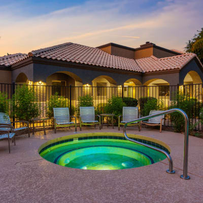 Relaxing hot tub at Crestone at Shadow Mountain in Phoenix, Arizona