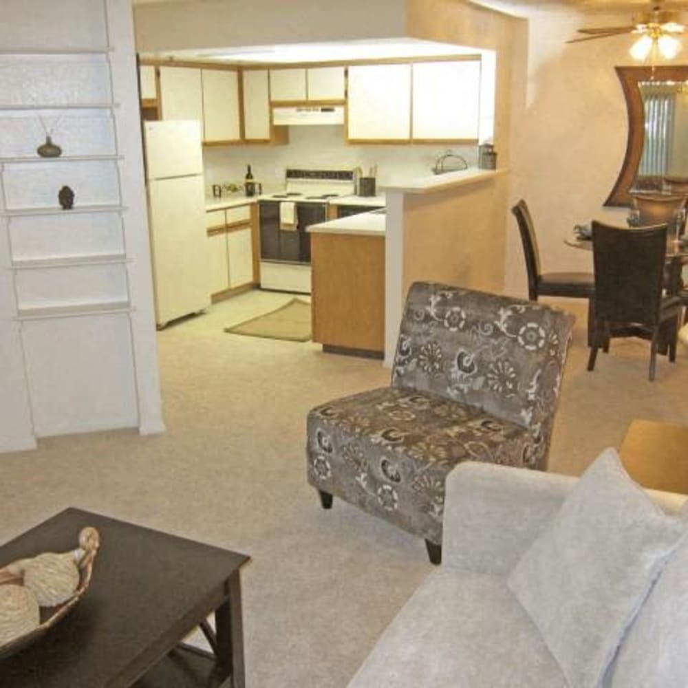 Livingroom with furniture at Maple Ridge in Modesto, California